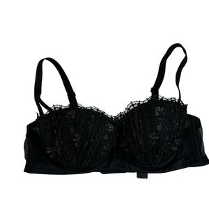 Understance 34C Demi Bra Black Lace Lined Underwire Padded Molded Women's Sexy‎